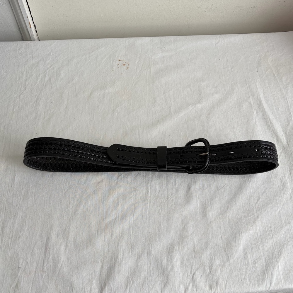 JC Mexico Black Woven Leather Men's Belt - Picture 6 of 15